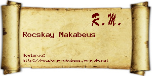 Rocskay Makabeus névjegykártya